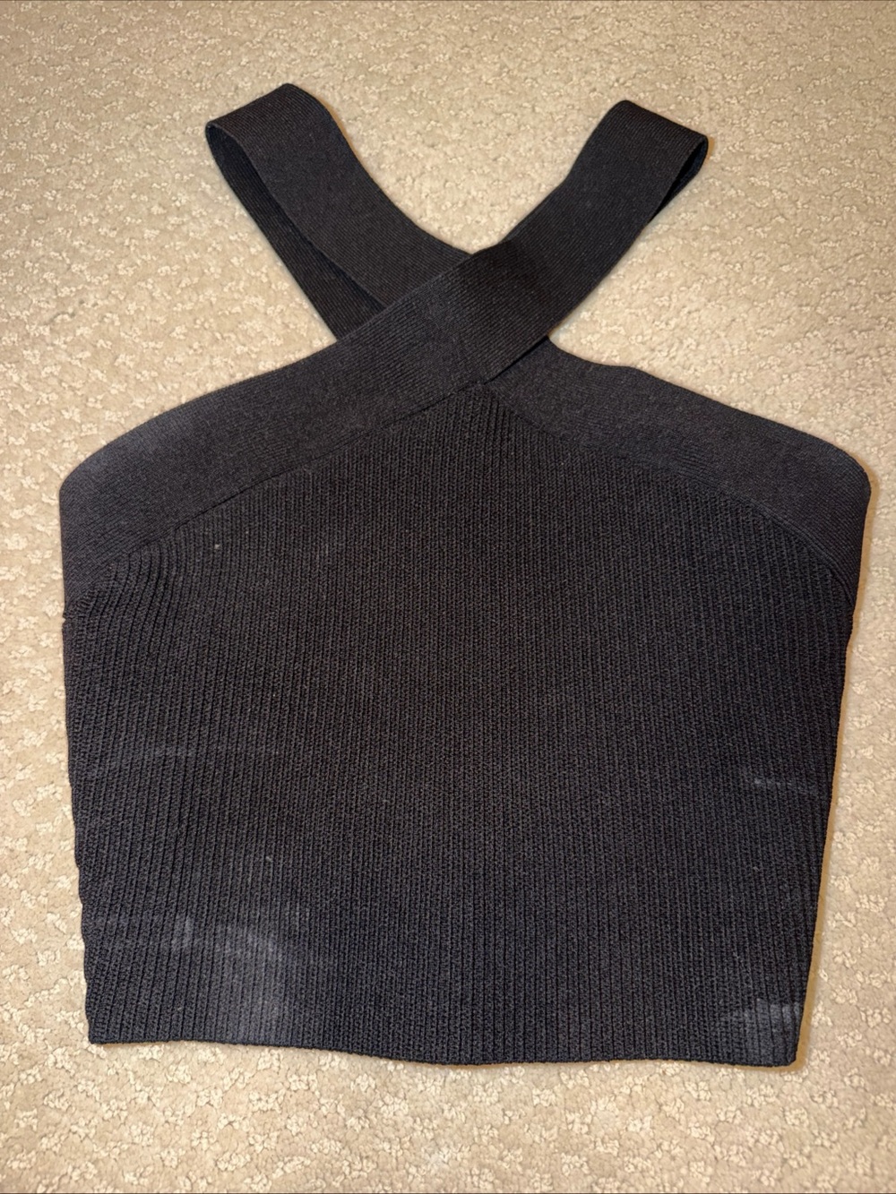 Babaton Black Cross-Back Knit Sweater Tank - Picture 1 of 8